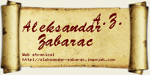 Aleksandar Žabarac vizit kartica